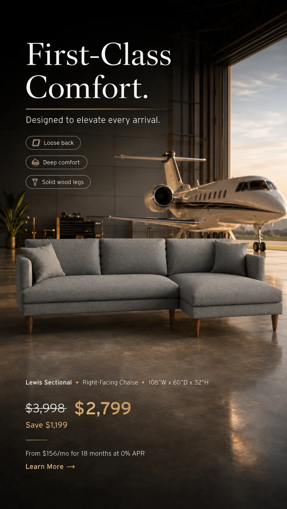 First-Class Comfort campaign, vertical format