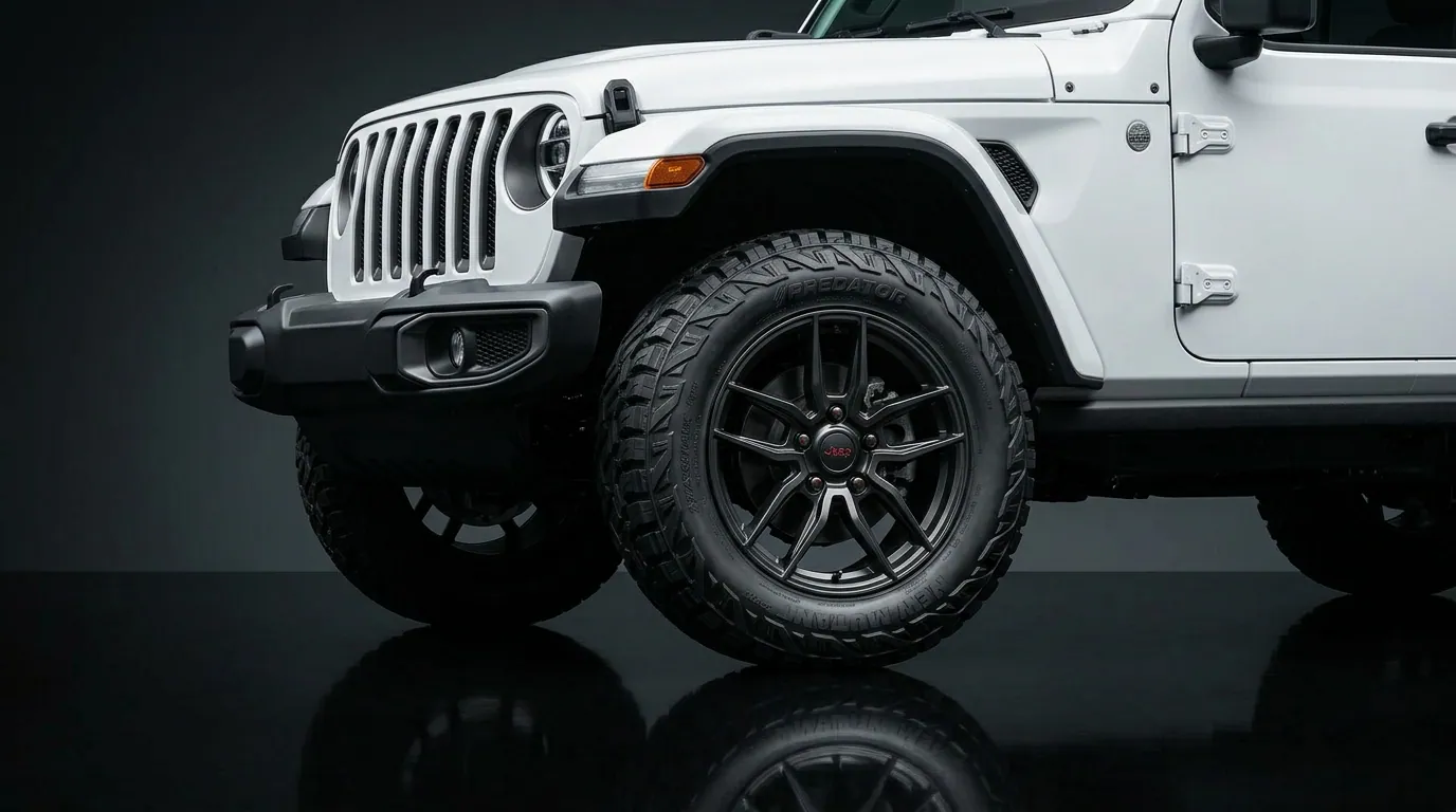 Jeep front detail with Predator wheel