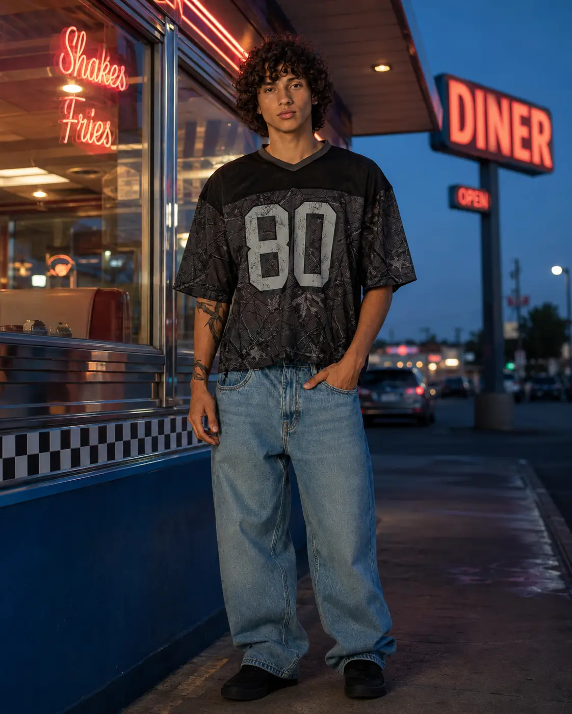 Neon diner frame cropped for social
