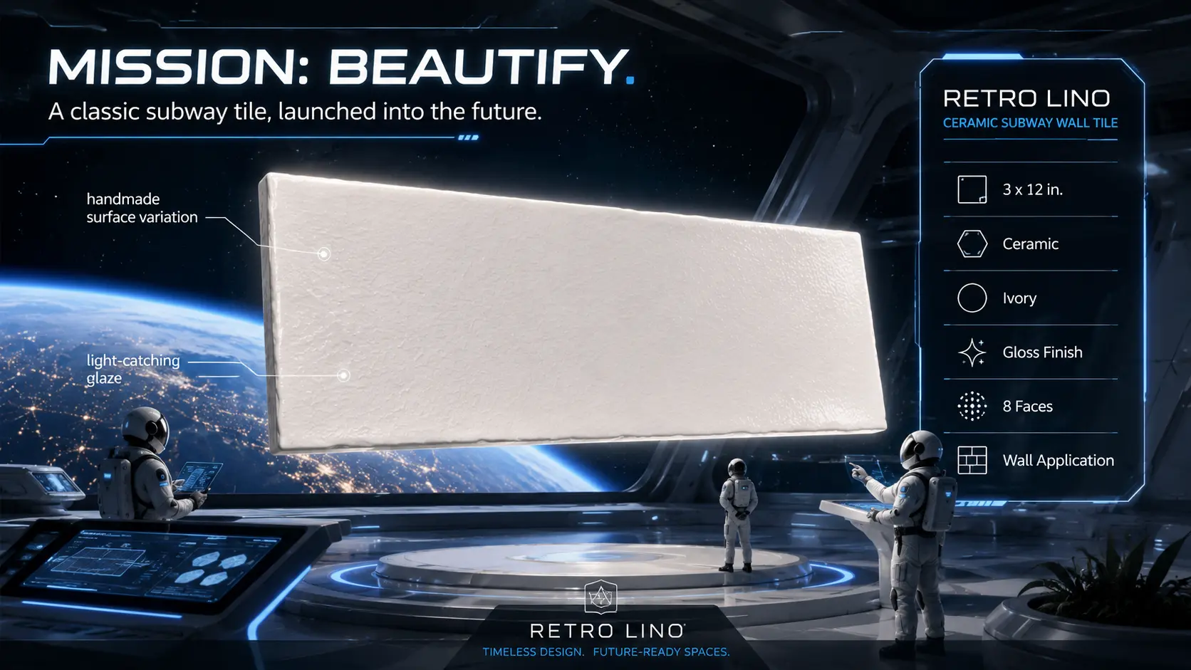 Retro Lino tile in a futuristic space station campaign