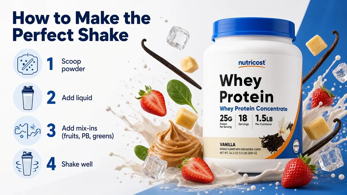 How to make the perfect shake, four-step infographic