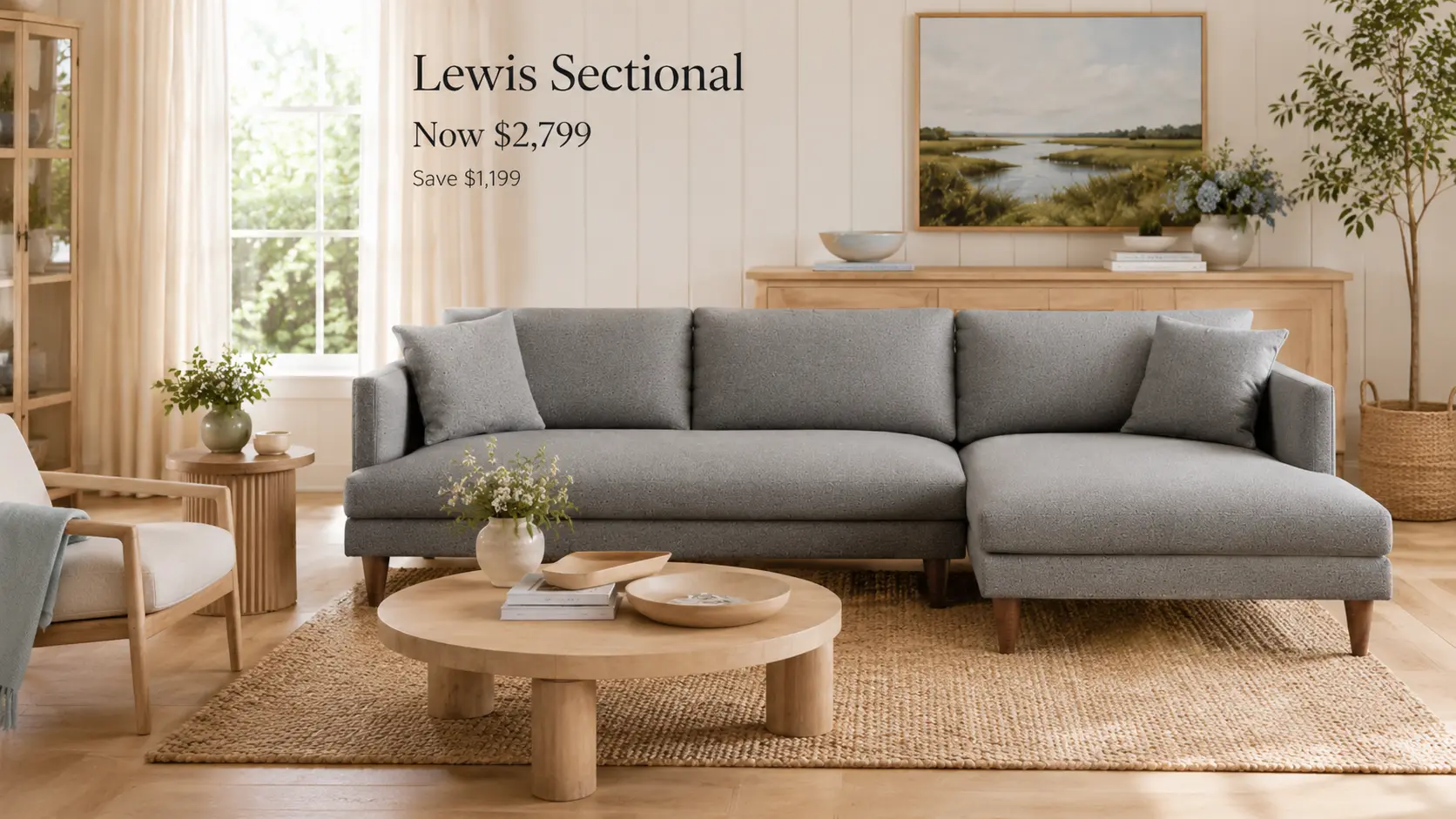 Lewis Sectional promotional price layout