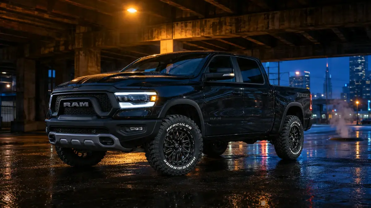 Ram Rebel with TT1 at night