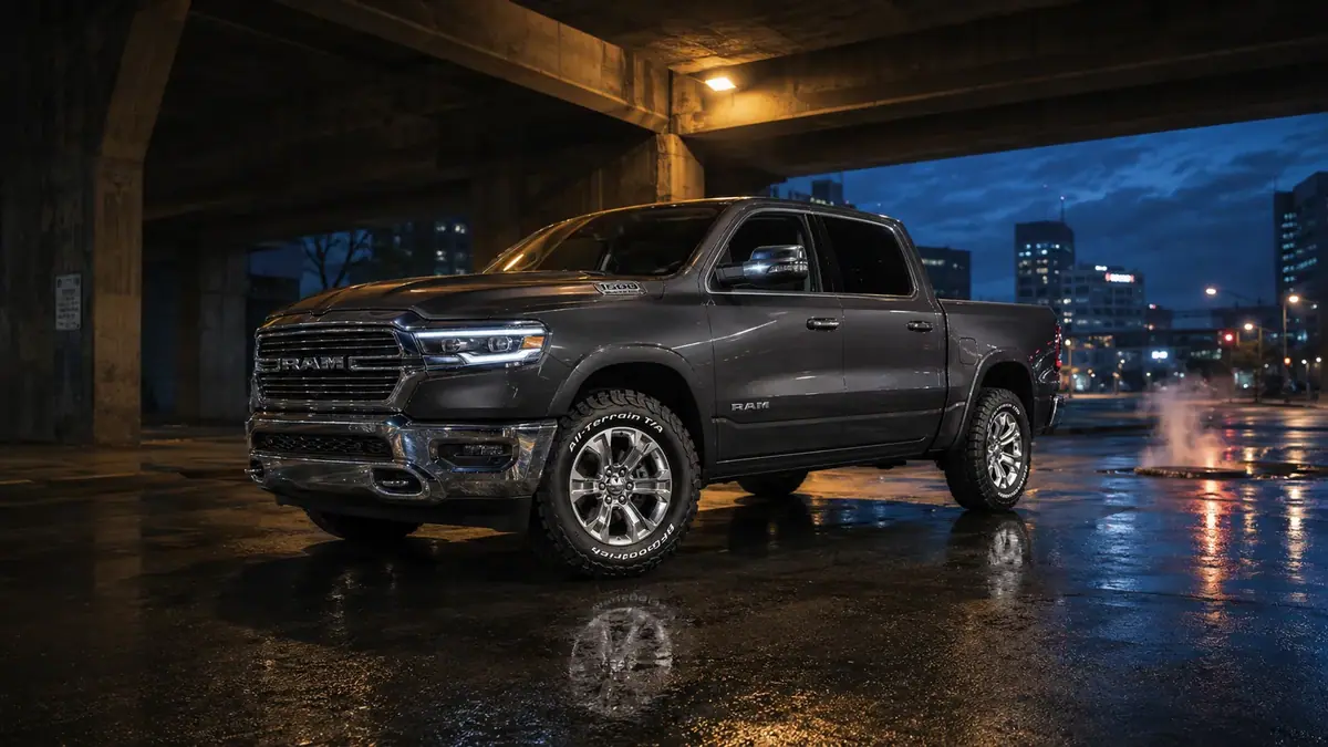Ram 1500 with KO3 at night downtown