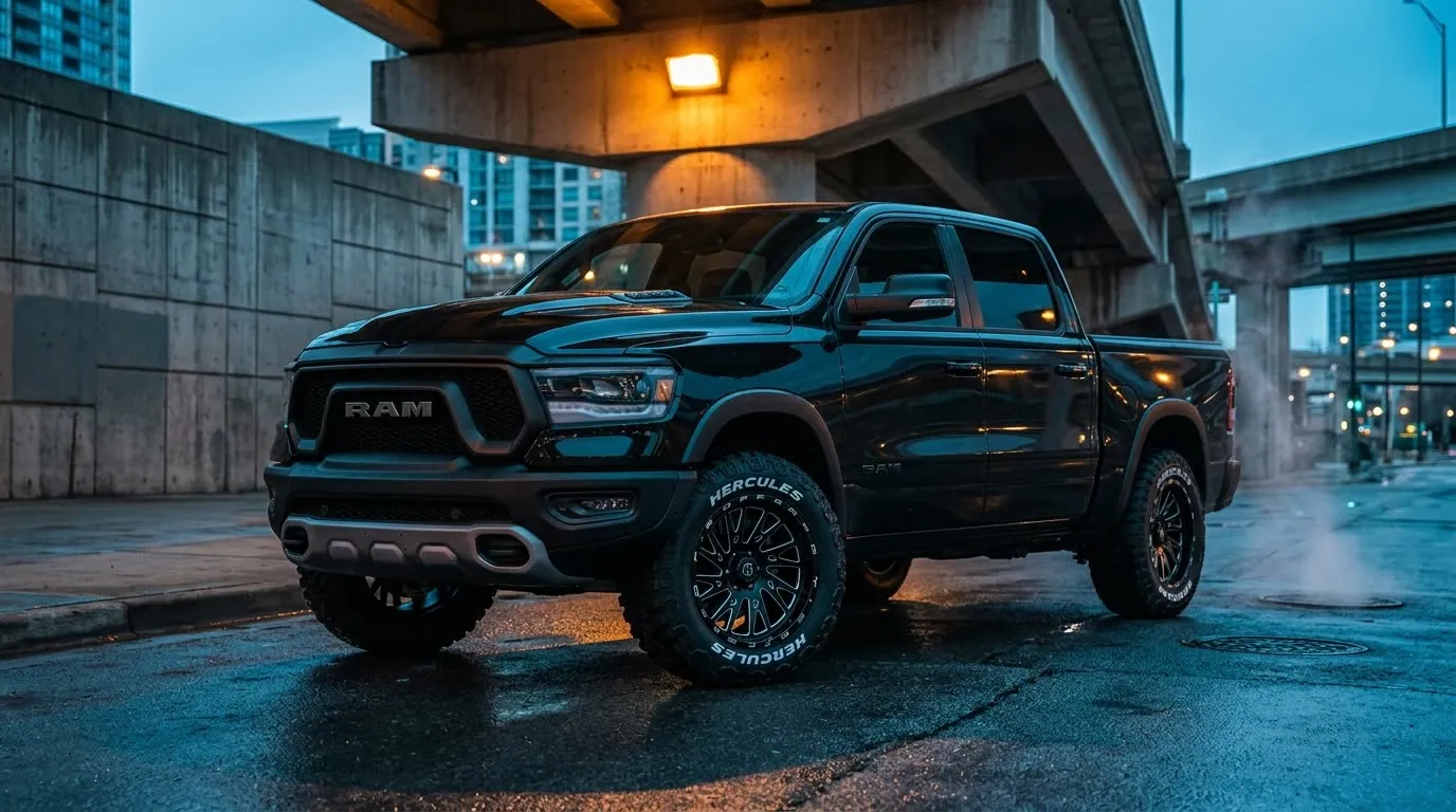 Ram Rebel with TT1 under city overpass