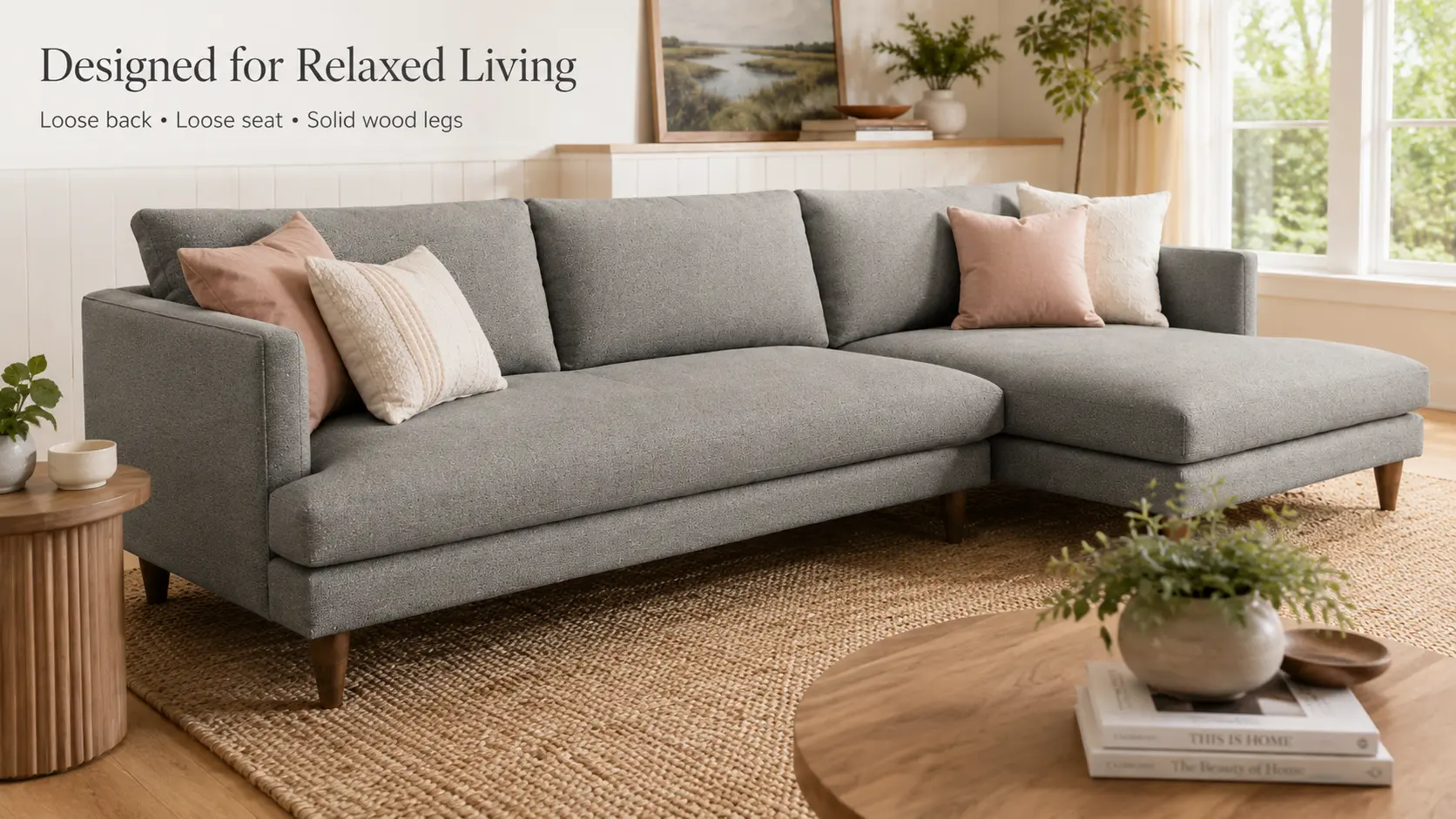 Lewis Sectional with accent pillows