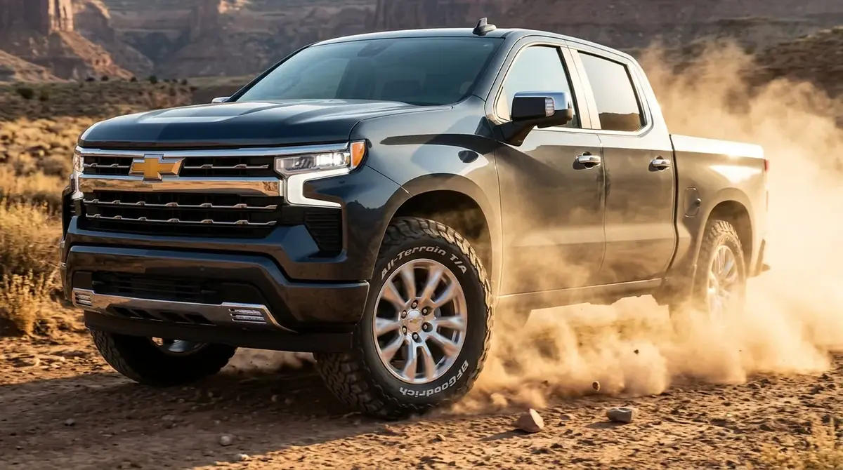 Chevy Silverado with KO3 kicking up dust