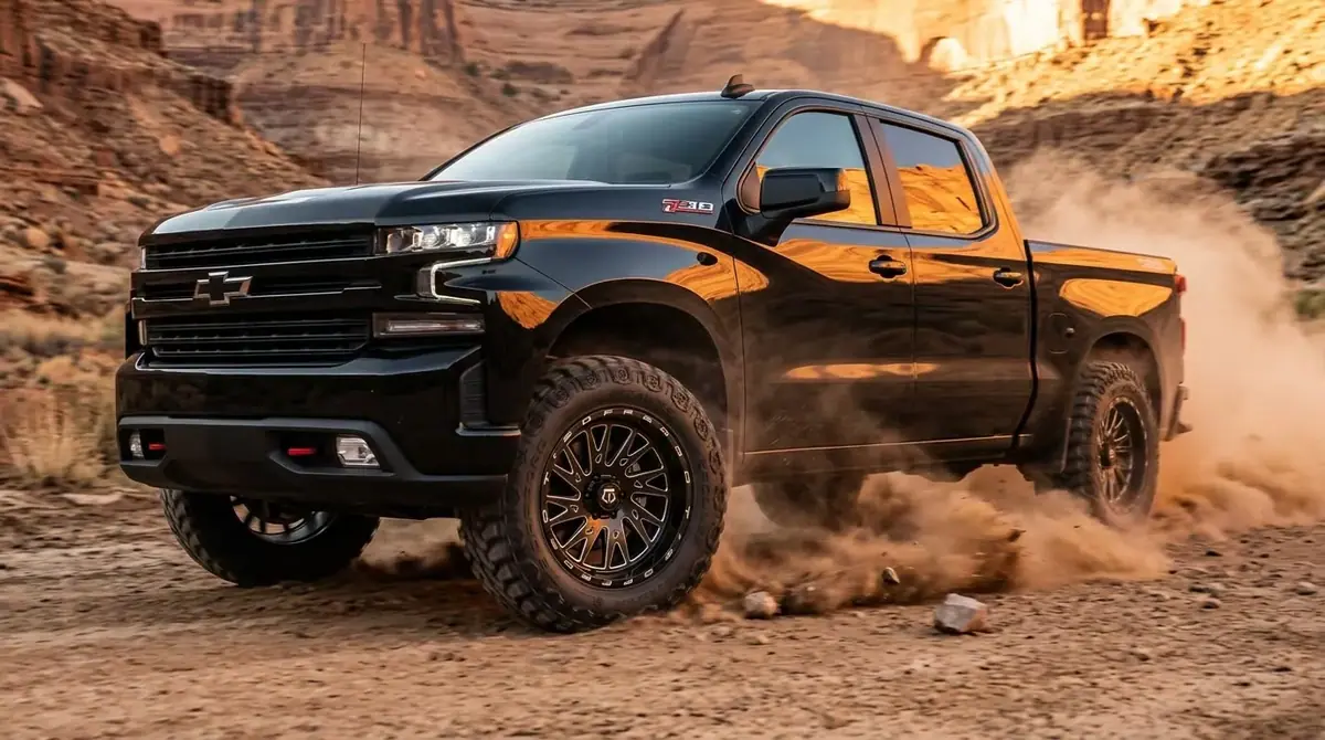 Silverado with TT1 kicking up dust