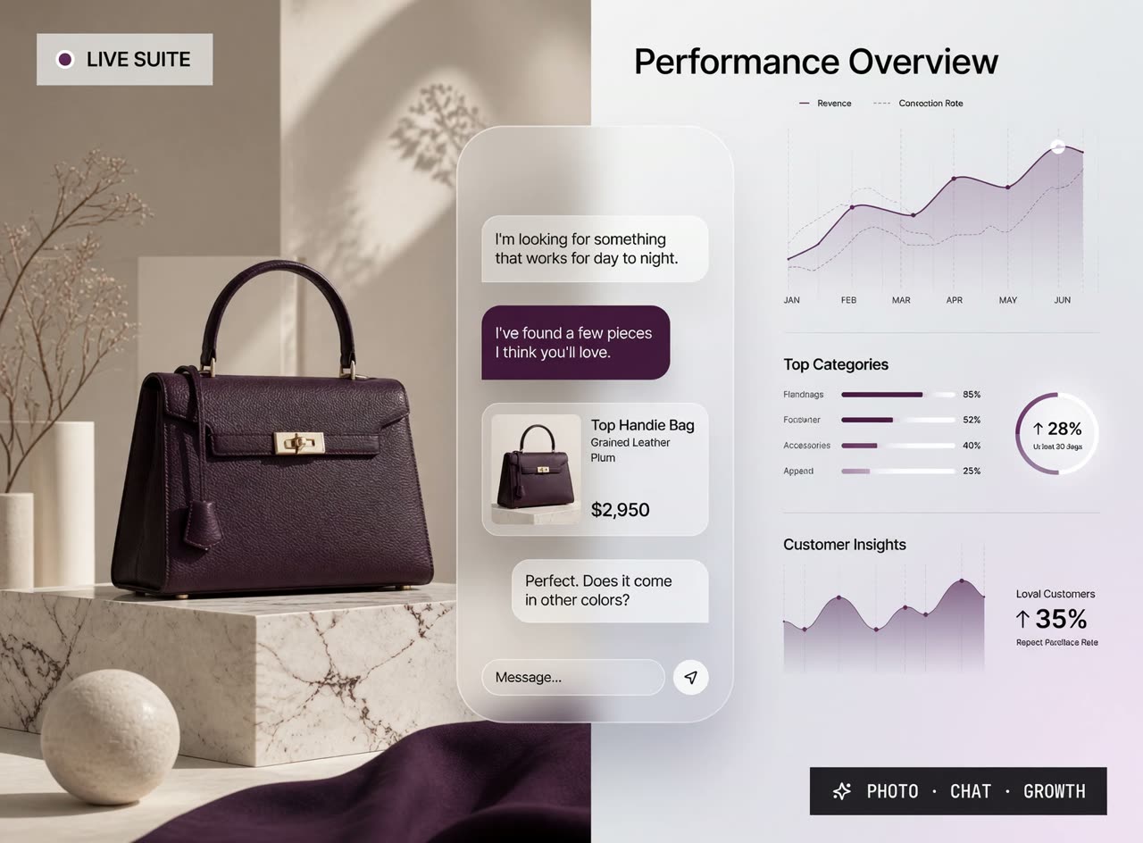 AI Commerce Suite editorial composition